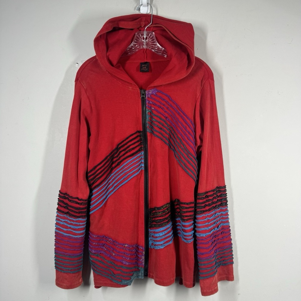 Aller Simplement Hoodie Jacket Sweatshirt Sz XL Zip Up Hippie Greater Good Style